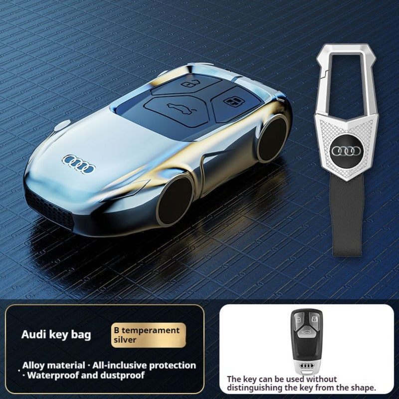 Load image into Gallery viewer, Audi Zinc Alloy Silicone Car Key Case For A3, A4, A5, A6, A8, Q2, Q5, Q7, Q8, e-tron
