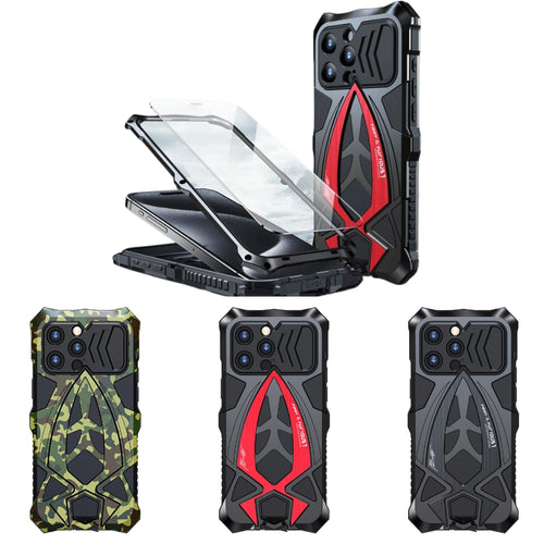 [Metal Shell] Apple iPhone 15/Pro/Max - Full Covered Full Protection Mechanics Style Case