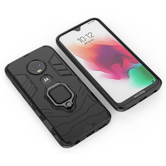 [Magnetic Kickstand] Motorola Moto G7/G7 Plus - Shield Shockproof Rugged Heavy Duty Case With 2PC Tempered Glass Screen Protector