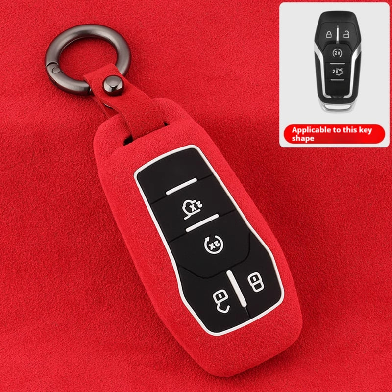 Load image into Gallery viewer, Ford High-Quality Suede Key Protective Case For Fusion, Mondeo, Mustang, Explorer, Edge, EcoSport
