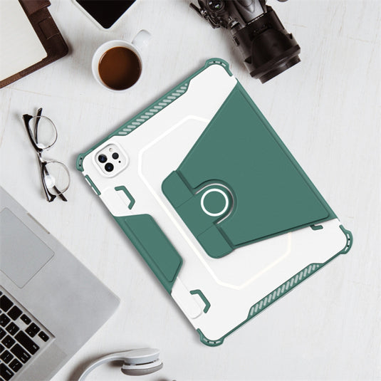 [With Pen Slot] Apple iPad 10.2" 7th/8th/9th (2019/2020/2021) - TPU+PC 2 in 1 Flip Style Smart Wake Up Stand Protective Case