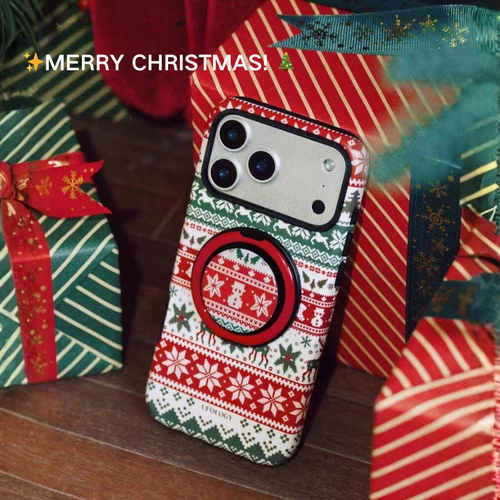 [Magsafe Compatible] Apple iPhone 17/Pro/Max - Christmas 2-in-1 Shockproof Phone Case with Stand