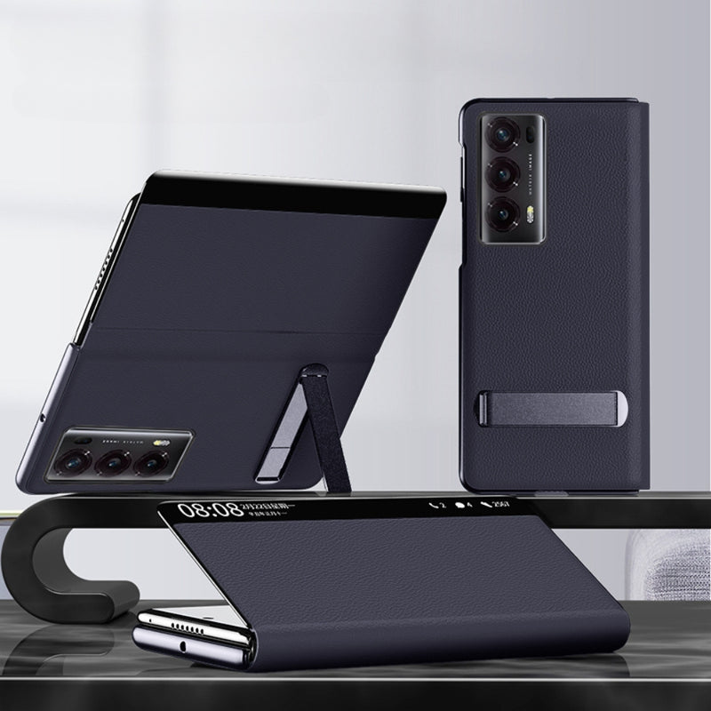 Load image into Gallery viewer, Honor Magic V2 - Premium Leather Smart Touch Side Window Flip Stand Case
