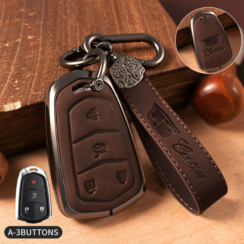 Load image into Gallery viewer, Cadillac Crazy Horse Leather Car Key Fob Case Cover For XT5, XT4, XT6, CT4, CT5, CT6, ATS-L, XTS, TS-L - i-Station Mobile Phone &amp; Electronic Device Repair and Accessories
