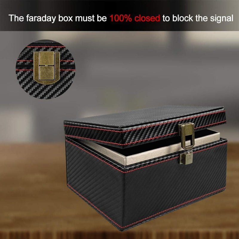 Load image into Gallery viewer, Car Key Carbon Fiber Pattern Leather Signal Blocking Box
