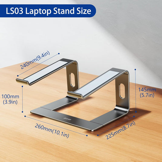 Aluminum Laptop Stand, Ergonomic Detachable Computer Stand, Riser Holder Notebook Stand Compatible with Macbook, Pro, Dell, HP, Lenovo More 10-15.6" Laptops