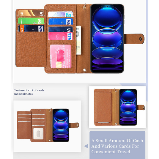 [With Lanyard][With Card Slot] Motorola Moto Edge 40/Neo/Pro Leather Zipper Shockproof Wallet Series Case