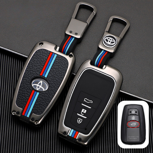 Toyota Metal Shell & Soft Silicone Full Protection Car Key Fob Case Cover For Camry RAV4 Highlander Avalon C-HR Prius Corolla - i-Station Mobile Phone & Electronic Device Repair and Accessories