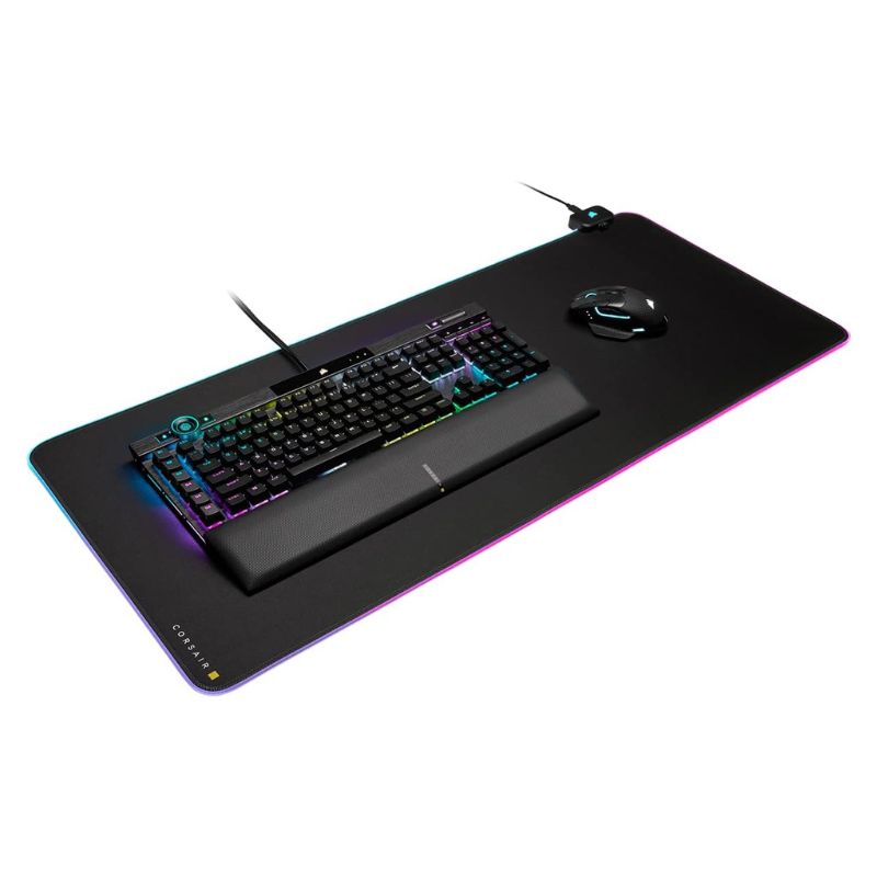 Load image into Gallery viewer, CORSAIR MM700 RGB Extended XL Cloth Gaming Mouse Pad Black CH-9417070-WW
