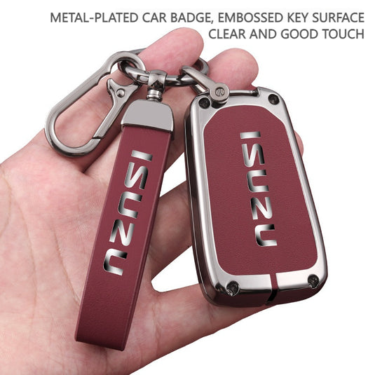 Isuzu Zinc Alloy PU Leather Car Key Fob Case Cover For D-MAX, MUX - i-Station Mobile Phone & Electronic Device Repair and Accessories