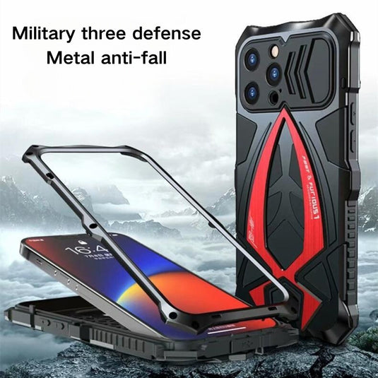 [Metal Shell] Apple iPhone 15/Pro/Max - Full Covered Full Protection Mechanics Style Case