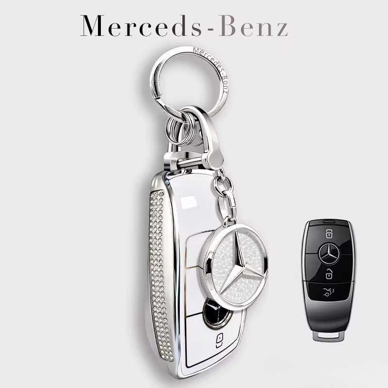 Load image into Gallery viewer, Mercedes Benz Electroplated Car Key Fob Case Cover For E300L, C260L, C200, GLB, A200L, S-Class, GLC260, GLE350, GLA
