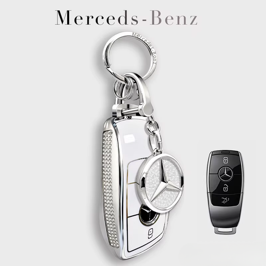 Mercedes Benz Electroplated Car Key Fob Case Cover For E300L, C260L, C200, GLB, A200L, S-Class, GLC260, GLE350, GLA