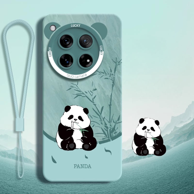 Load image into Gallery viewer, OnePlus 12 (PJD110, CPH2573, CPH2581, CPH2583) - Creative Panda Silicone Fashion Case
