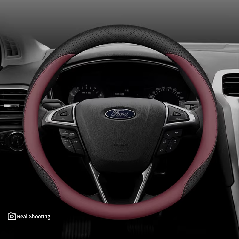 Load image into Gallery viewer, Ford Premium Nappa Leather Breathable Ultra-Thin Non-Slip Steering Wheel Cover For Mondeo, Focus, Explorer, Edge, Everest, Taurus - i-Station Mobile Phone &amp; Electronic Device Repair and Accessories
