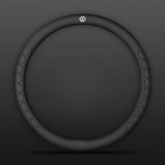 Volkswagen PU Leather Steering Wheel Cover with Heat-Pressed Embossed Texture For Volkswagen Magotan, Passat, ID.4, Lavida, Golf, CC, Teramont, Tiguan L