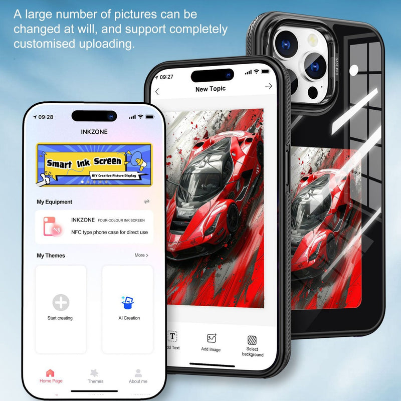 Load image into Gallery viewer, [DIY Display Imaging][Built-in Stand][Magsafe Compatible] Apple iPhone 14/Plus/Pro/Pro Max DIY Smart Protective Case NFC Phone Case Custom Image AI Cell Phone Basic Case Fashion Series Case
