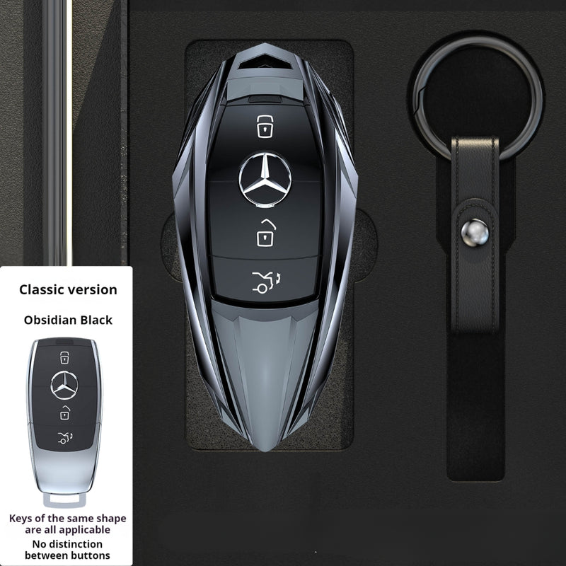 Load image into Gallery viewer, Mercedes Benz Mecha Style Zinc Alloy Key Case For Benz A, B, C, E, S, G-Class, GLA, GLB, GLC, GLE, GLS, CLA, CLS, EQC
