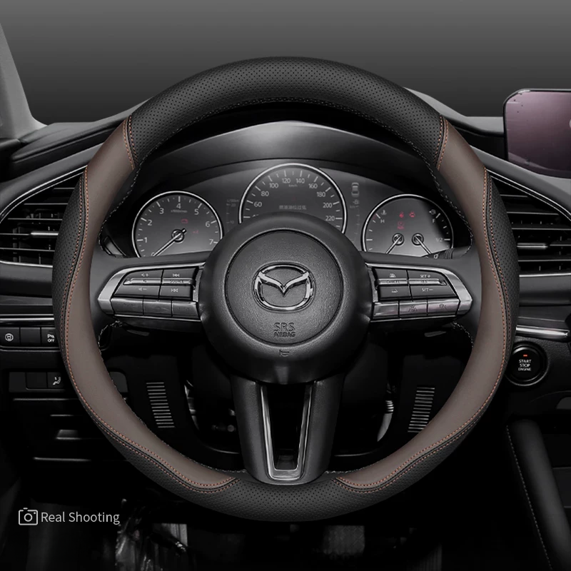 Load image into Gallery viewer, Mazda Premium Nappa Leather Breathable Ultra-Thin Non-Slip Steering Wheel Cover For Mazda 3 Axela, CX-5, CX-4, Atenza, CX-30, CX-50, Mazda 6, Ruiyi - i-Station Mobile Phone &amp; Electronic Device Repair and Accessories
