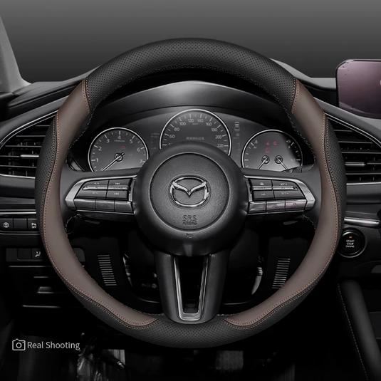 Mazda Premium Nappa Leather Breathable Ultra-Thin Non-Slip Steering Wheel Cover For Mazda 3 Axela, CX-5, CX-4, Atenza, CX-30, CX-50, Mazda 6, Ruiyi - i-Station Mobile Phone & Electronic Device Repair and Accessories