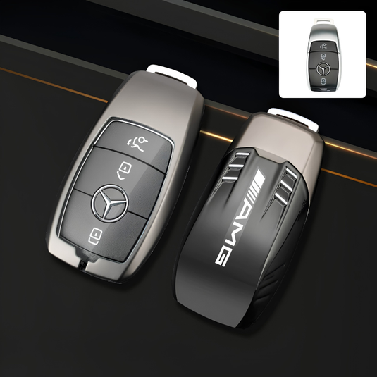 Mercedes Benz Carbon Fiber Metal Protective Car Key Fob Case Cover For Benz A, B, C, E, GLC, GLE - i-Station Mobile Phone & Electronic Device Repair and Accessories