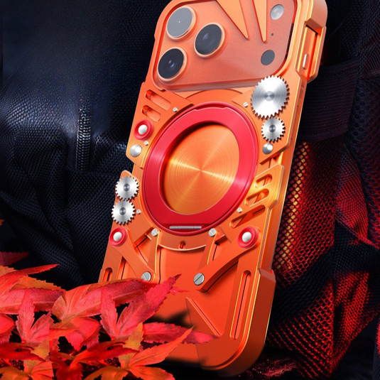 [With 360° Rotating Stand] Apple iPhone 17 Pro/Pro Max - Aluminum Alloy Metal Frame Shockproof Case