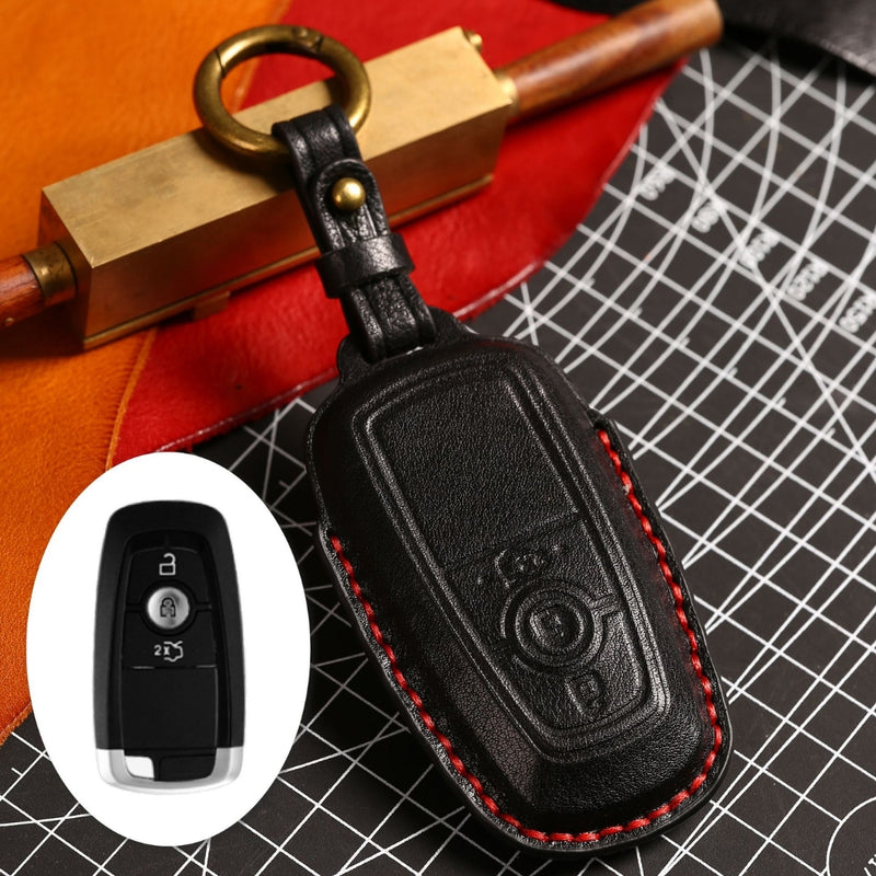 Load image into Gallery viewer, Ford Handcrafted Genuine Leather Folding Key Protective Case For Raptor F-150, Focus, Escort, Mondeo, Edge, Explorer, Mustang
