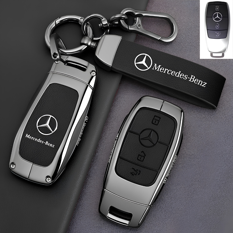 Load image into Gallery viewer, Mercedes Benz Premium Leather Protection Car Key Fob Case Cover for For Benz A, C, E, S, G-Class, GLA, GLB, GLC, GLE, GLS, CLA, CLS, EQC - i-Station Mobile Phone &amp; Electronic Device Repair and Accessories

