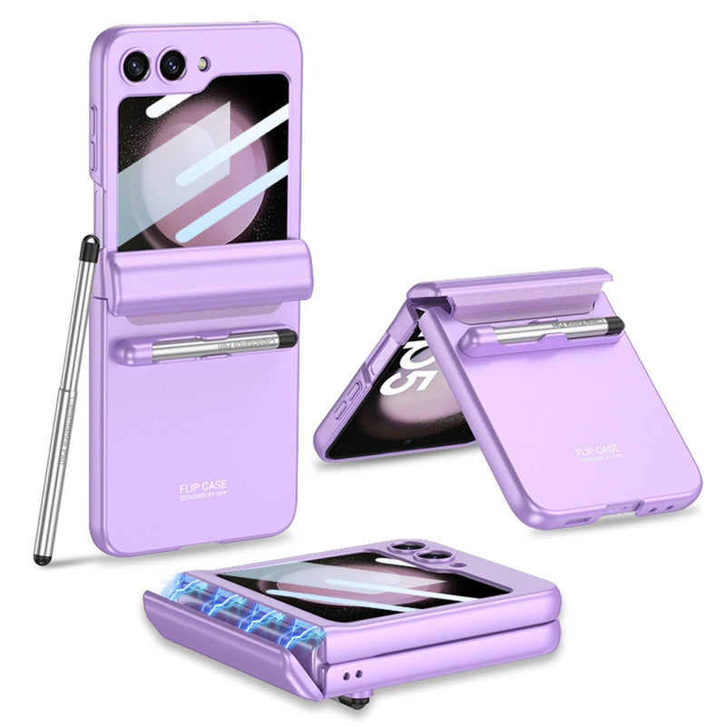 Load image into Gallery viewer, [With Pen Slot] Samsung Galaxy Z Flip 4 (SM-F721) - Magnetic Hinge Shockproof Phone Case
