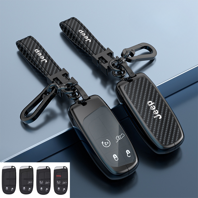 Load image into Gallery viewer, Jeep Carbon Fiber Full Protection Key Fob Case for Grand Cherokee, Cherokee, Renegade, Compass, Commander - i-Station Mobile Phone &amp; Electronic Device Repair and Accessories
