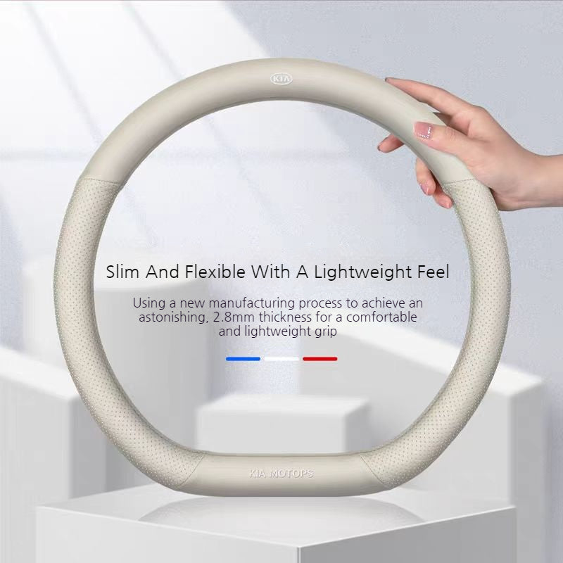 Load image into Gallery viewer, Kia Nappa &amp; Carbon Fiber Car Steering Wheel Covers for K3, K5, K2, Sonet, Sportage, Seltos, KX3, Stonic, K4, KX5, Pegas, EV5

