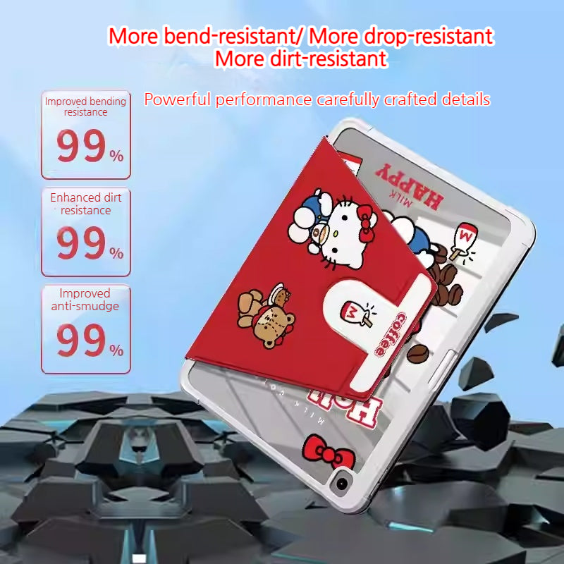 Load image into Gallery viewer, [Built-in Pen Slot] Apple iPad 7/8/9 10.2&#39;&#39; 7/8/9th Gen (2019/2020/2021) Hello Kitty Smart 360° Degree Rotate Stand Shockproof Flip Cover Case
