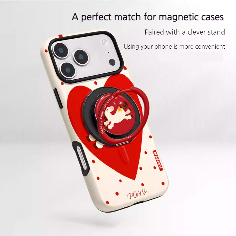 Load image into Gallery viewer, [Magsafe Compatible] Apple iPhone 17/Air/Pro/Max - Lucky Pony Shockproof Stand Case
