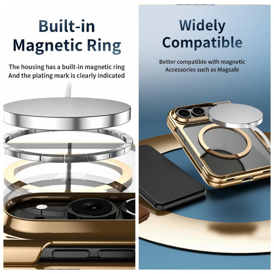 Apple iPhone Duo - Clear Plated Magnetic Integrated Film Phone Case - Polar Tech Australia
