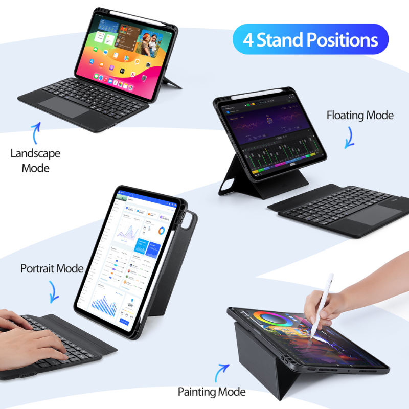 Load image into Gallery viewer, [Detachable][Built-in Pencil Slot] Apple iPad Pro 11-inch M4/M5 (2024/2025) Wireless Bluetooth Touchpad Keyboard Case with Backlit - i-Station Mobile Phone &amp; Electronic Device Repair and Accessories
