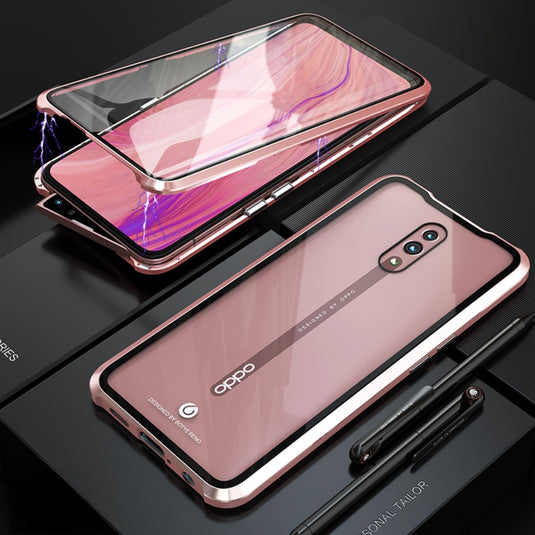 OPPO Reno10/Pro+/Pro - Magnetic Transparent Tempered Glass Shockproof Case