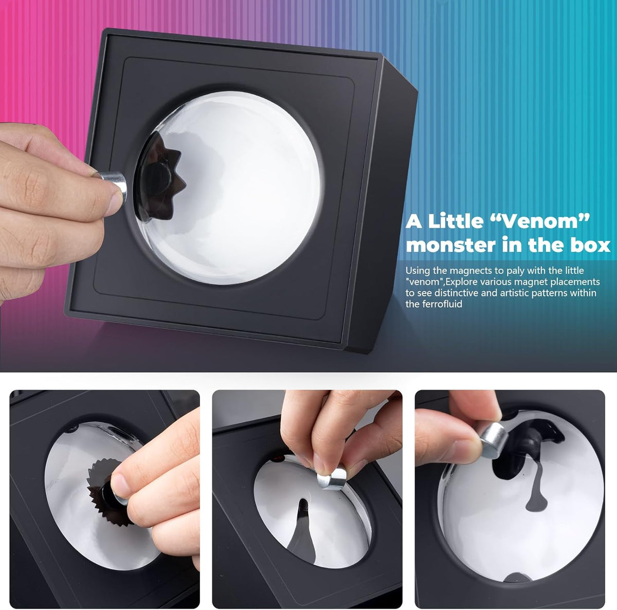 Ferrofluid Music Visualizer, Dancing Sound Sensitive，Ferrofluid Speaker Music Mate, Decorative RGB Light Ferrofluid Display Desk Toy for Table, Bedroom, Office, Study, Science Gift - i-Station Mobile Phone & Electronic Device Repair and Accessories