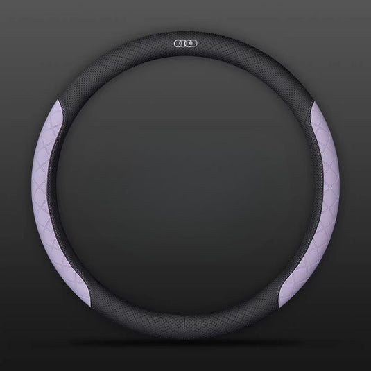 Audi PU Leather Steering Wheel Cover with Heat-Pressed Embossed Texture For A5, A6, A7, A8L, Q2L, Q3, Q4, Q5L, Q7, Q8