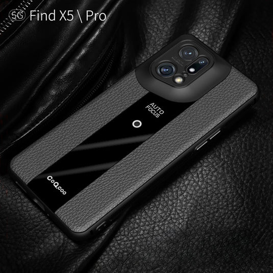 OPPO Find X5/Pro - Luxurious Litchi-Texture Silicone Protective Case