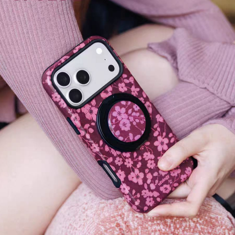 Load image into Gallery viewer, [Magsafe Compatible][With Stand] Apple iPhone 15/Plus/Pro/Pro Max 2-in-1 Floral Protective Phone Case
