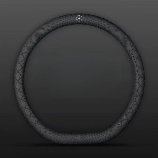 Mercedes-Benz PU Leather Steering Wheel Cover with Heat-Pressed Embossed Texture For C260L, GLB220, GLC, GLE350, GLA200,  E300L