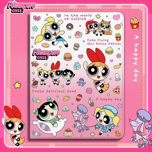 [Detachable][Built-in Pen Slot] Apple iPad 5/6 9.7'' 5/6th Gen (2017/2018) Powerpuff Girls Smart 360° Degree Rotate Stand Shockproof Flip Cover Case