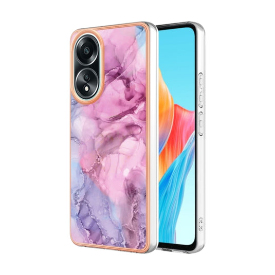 OPPO A58 4G (CPH2577) - TPU Electroplated Marble Pattern Stylish Phone Case