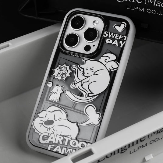 Apple iPhone 13/Pro/ Pro Max Manga cat design style Shockproof Fashion Series Case