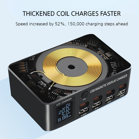 100W PD Multi-Port Charger with Smart Display & Wireless Charging - i-Station Mobile Phone & Electronic Device Repair and Accessories