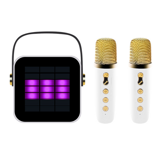 Portable Bluetooth Karaoke Speaker with LED, Wireless Handheld Microphone for Outdoor & Home Use