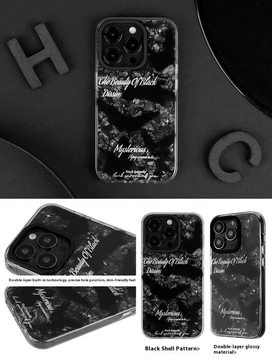 Apple iPhone 16/Pro/Pro Max Black shell pattern design phone case Shockproof Fashion Series Case