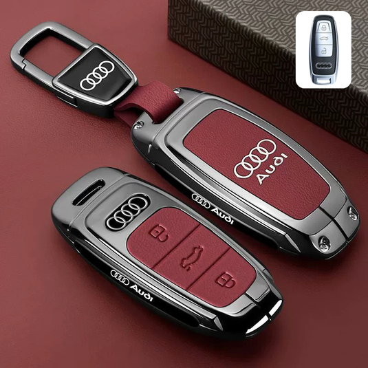 Audi Premium Leather Protection Car Key Fob Case Cover For A3, A4, A5, A6, Q2, Q3, Q5, Q7, Q8, e-tron - i-Station Mobile Phone & Electronic Device Repair and Accessories