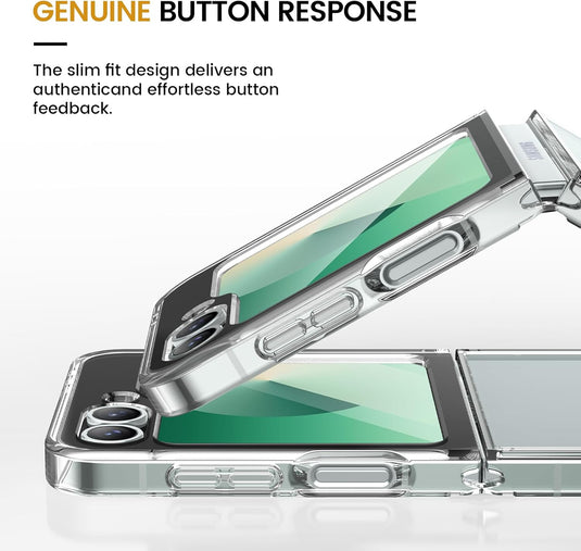 Samsung Z Flip 6 - Hard PC Ultra Thin Hinge Protection Shockproof Non-Slip Scratch-Resistant Full Protective Clear Case