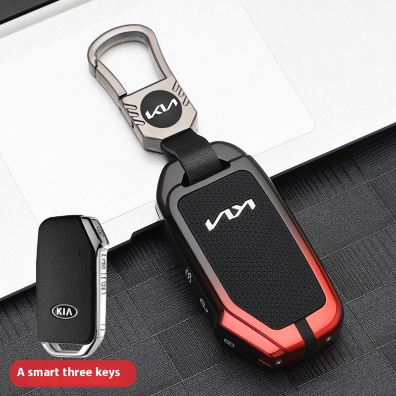 Load image into Gallery viewer, Kia Zinc Alloy + Silicone Car Key Fob Case Cover For K5, Seltos, Sportage, Sorento, Cerato, Ceed, Niro EV, Telluride, Soul, Proceed - i-Station Mobile Phone &amp; Electronic Device Repair and Accessories
